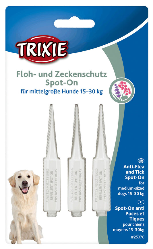 3 x TRIXIE Spot On Floh- und Zeckenschutz Flöhe, Zecken, Milben Hund 15-30 kg*