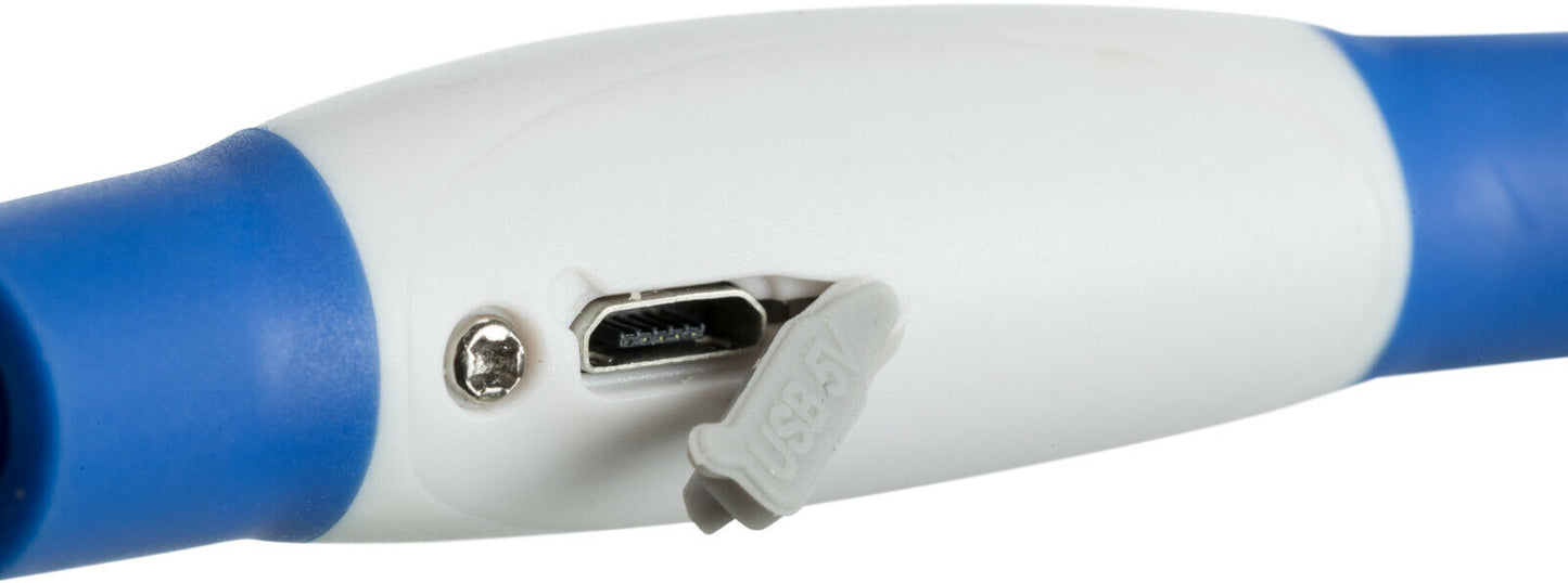 Trixie LED Leuchthalsband Leuchtring Leuchtband Light Band USB kürzbar Silikon