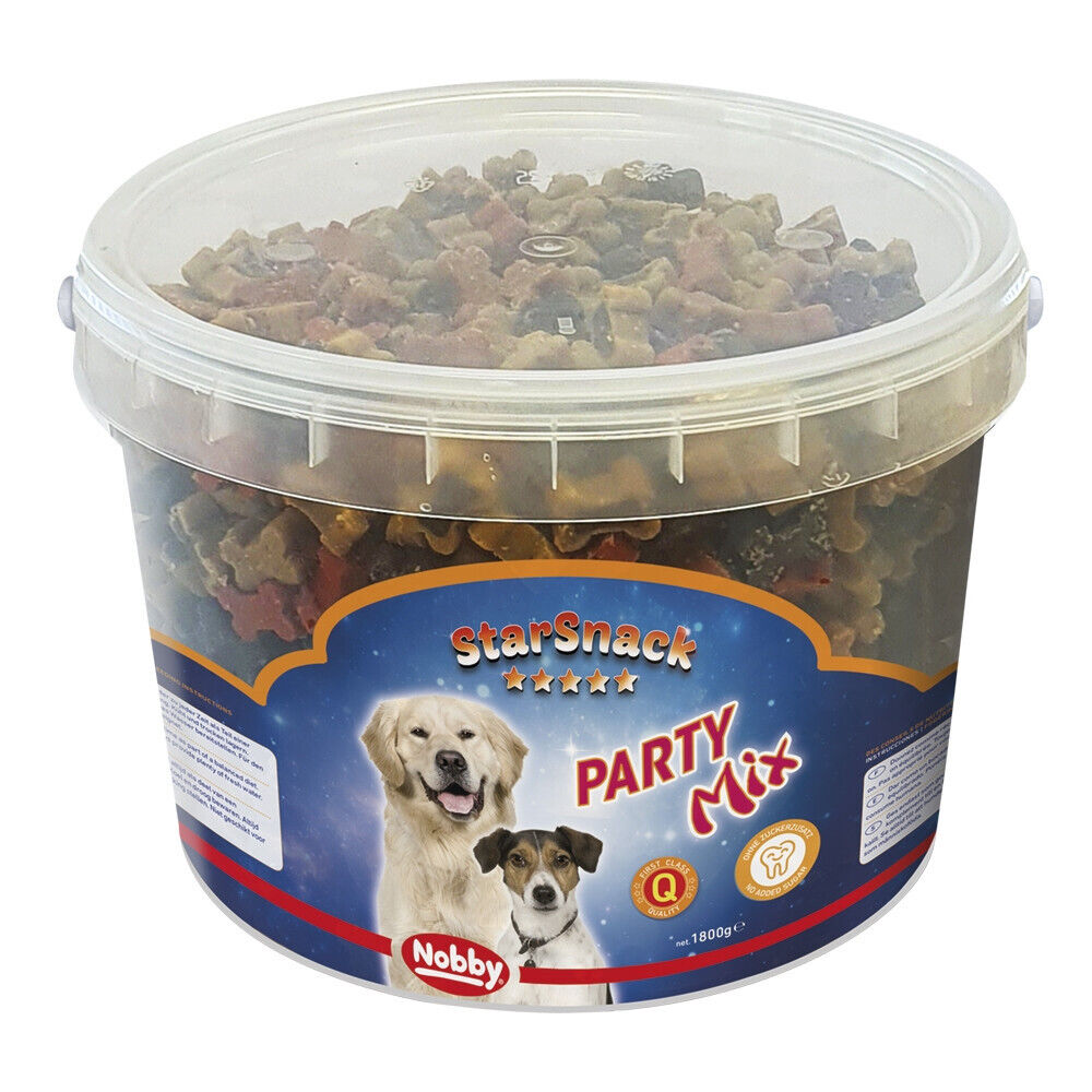 Nobby StarSnack "Party Mix"Eimer 1,800 g Hund Dock Snack Leckerlie