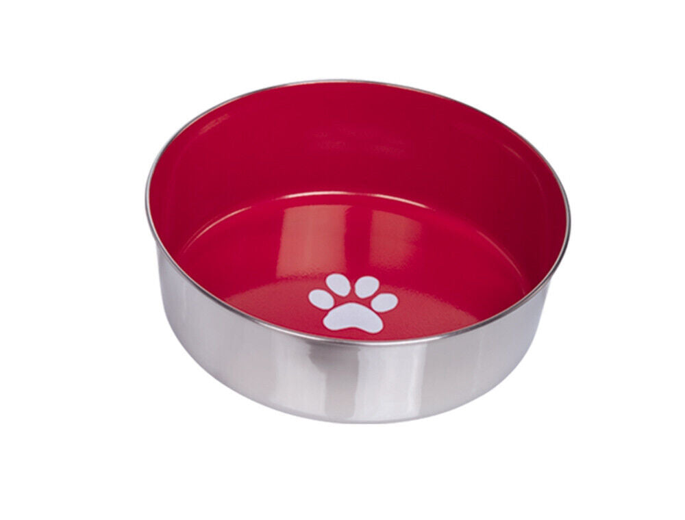 Nobby Edelstahlnapf HEAVY PAW, rutschfestrot; 24,0 cm 2,70 ltr.
