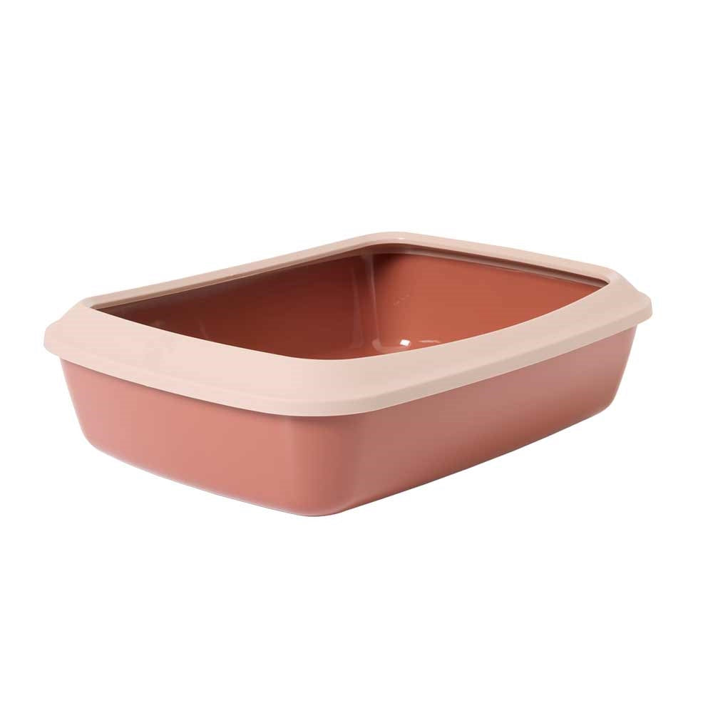 Nobby Katzentoilette mit Rand Iriz champagner rosa-toskana 42 x 31 x 12,5 cm Katze Cat WC
