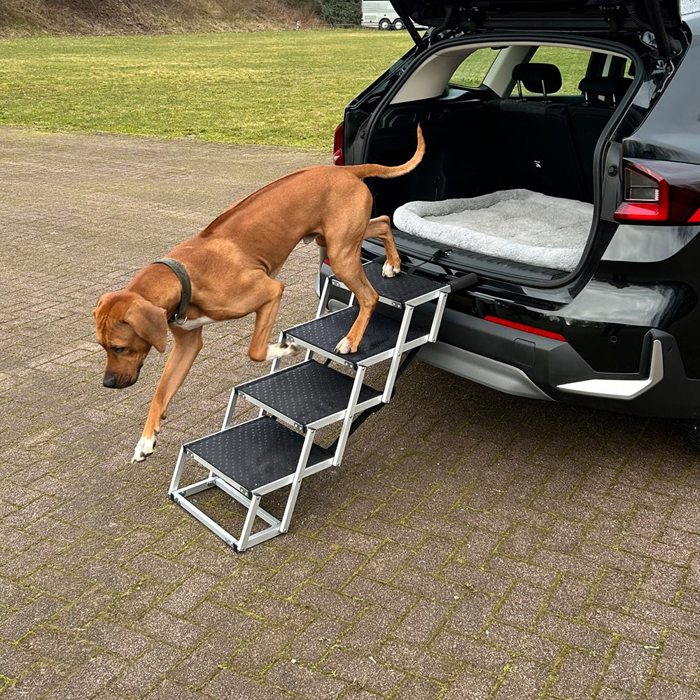 Nobby Aluminium Falt-Treppe 4-stufig 75kg Hunderampe Hundetreppe Hund rutschfest