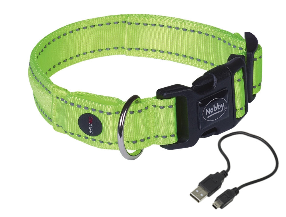 Nobby Halsband FLASH MESH LED Halsband Hund Dog Reflektorstreifen rot oder gelb
