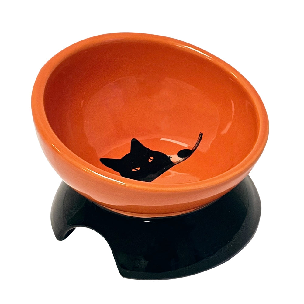 Nobby Katzen Keramiknapf Katzennapf orange schwarz ergonomisch erhöht Napf Katze