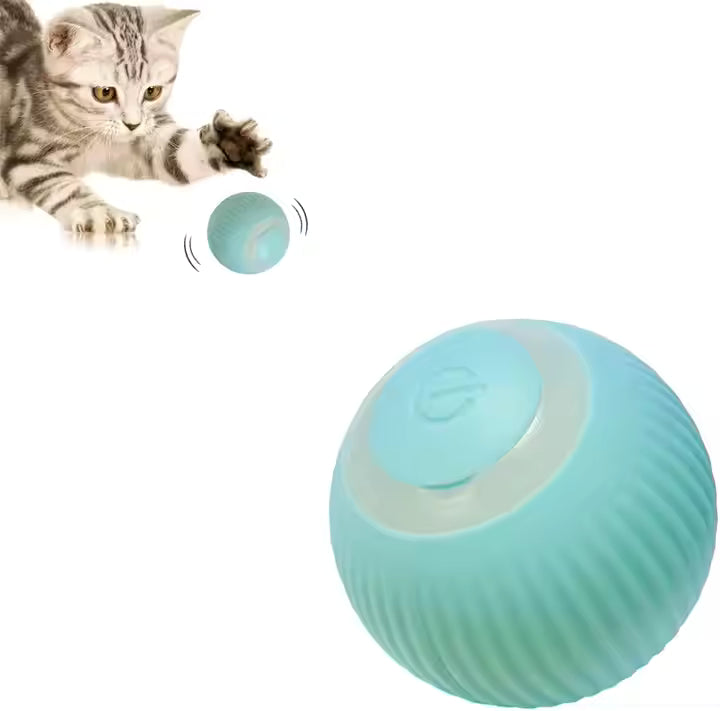Katzenspielzeug Elektrisch mit LED Licht, Wiederaufladbarer Elektrisch Katzenspielzeug Ball mit Type-C Aufladbar 360° Interactive Hunting Cat Toy für Selbstbeschäftigung für Katzen und Kätzchen