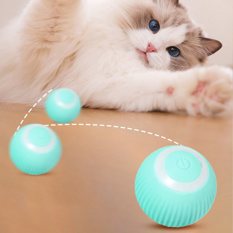 Katzenspielzeug Elektrisch mit LED Licht, Wiederaufladbarer Elektrisch Katzenspielzeug Ball mit Type-C Aufladbar 360° Interactive Hunting Cat Toy für Selbstbeschäftigung für Katzen und Kätzchen