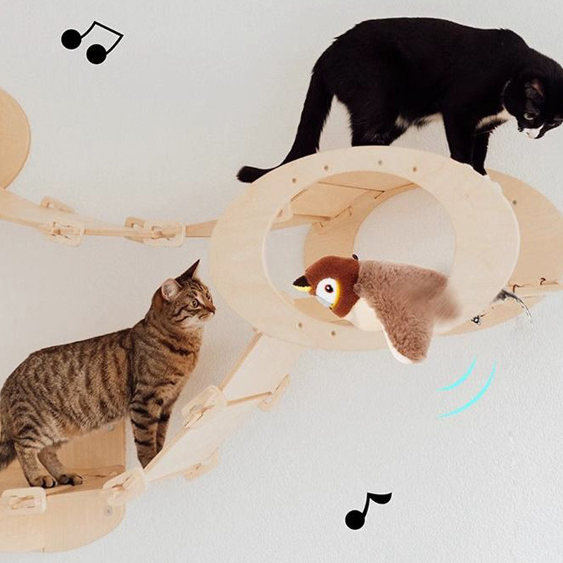 Katzenspielzeug Vogel Simuliertes Zwitscherndes, Selbstbeschäftigung Bird Cat Toy Interaktives Katzenspielzeug Elektrisch Vogel,Flapping Bird Cat Toy