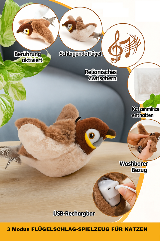 Katzenspielzeug Vogel Simuliertes Zwitscherndes, Selbstbeschäftigung Bird Cat Toy Interaktives Katzenspielzeug Elektrisch Vogel,Flapping Bird Cat Toy