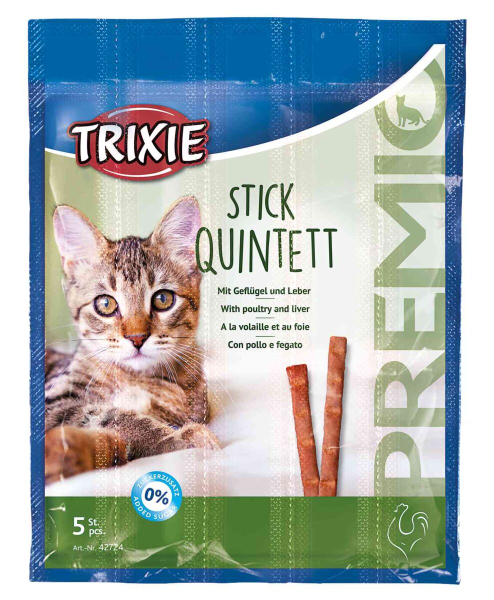 Trixie Premio Stick Quintett Lamm & Truthahn/ Geflügel & Leber oder Lachs/Forelle 20 g Cat Katze Snack Leckerli