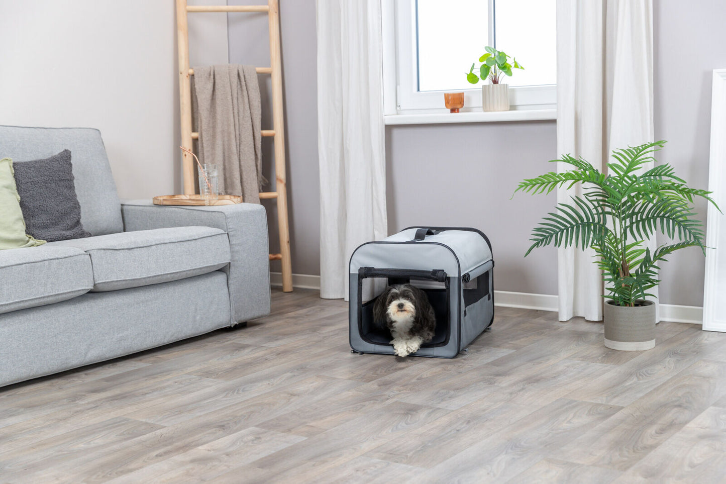 Trixie Mobile Kennel Basic dunkelgrau/hellgrau, diverse Größen Draußen und Drinnen
