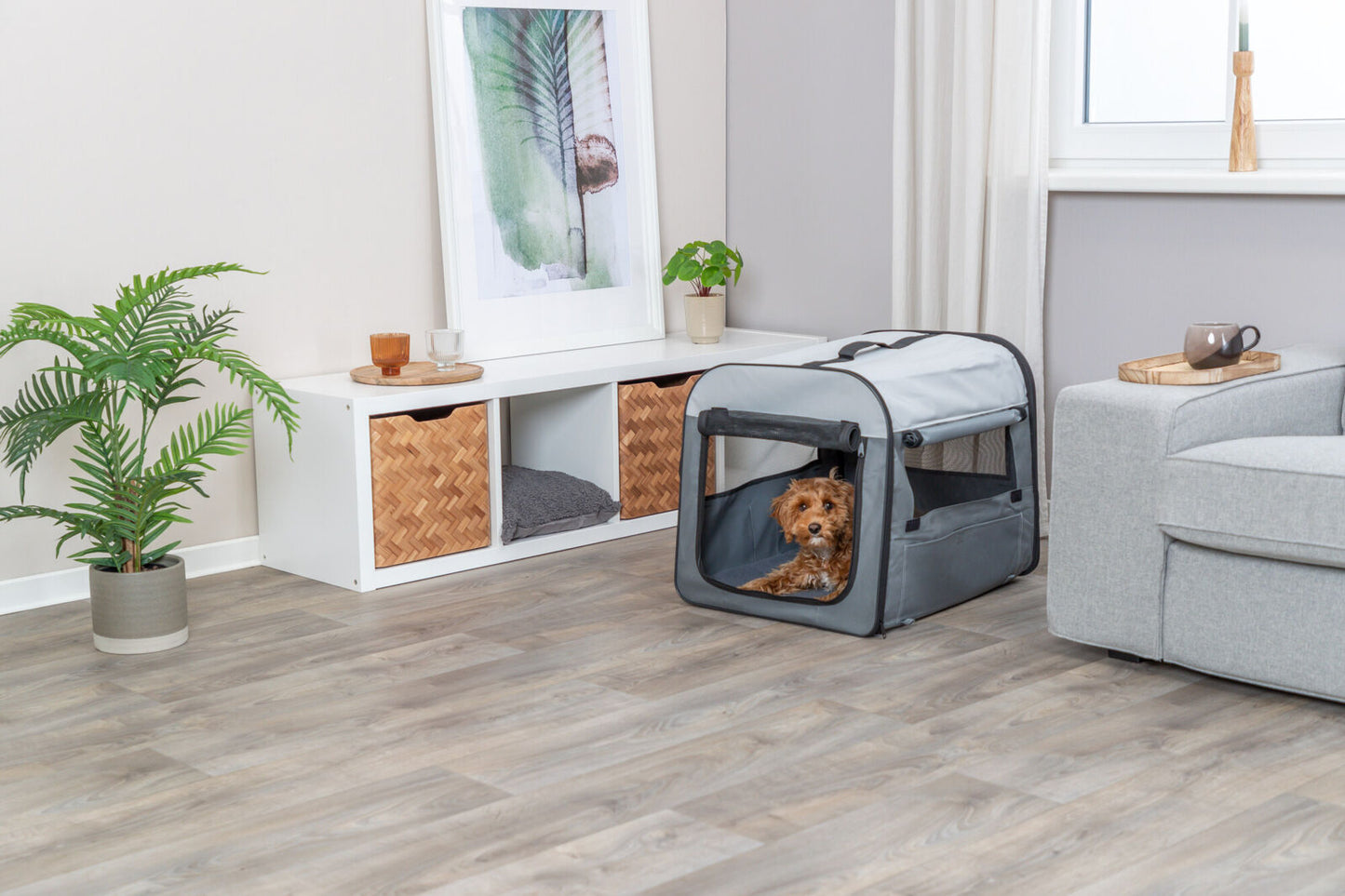 Trixie Mobile Kennel Basic dunkelgrau/hellgrau, diverse Größen Draußen und Drinnen