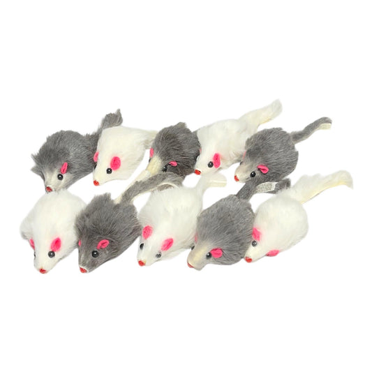 Fellmaus mit Rassel Glocke Katzenminze Spielmaus Kurzhaarmaus Echtfell 5 Stück