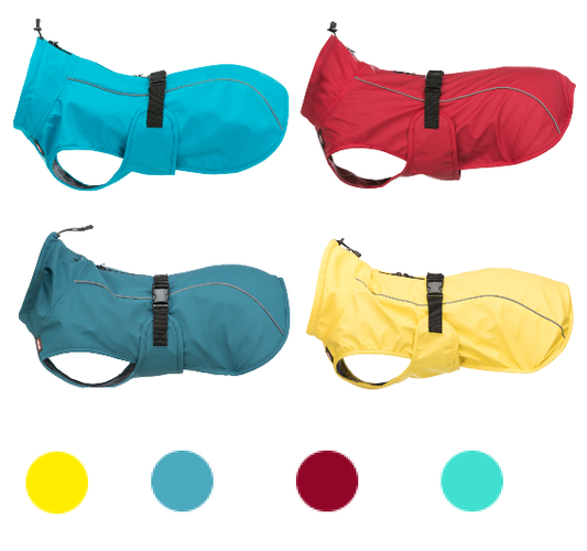 Trixie Hunde Regenmantel Vimy gelb türkis rot petrol Mantel wasserdicht
