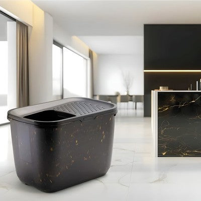 Nobby SAVIC Katzentoilette Hop In schwarz/gold 59x39x39,5cm Toilette Klo Katze
