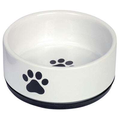 Nobby Keramik Napf Paw schwarz-weiß Hundenapf Anti Rutsch Keramiknapf Hund