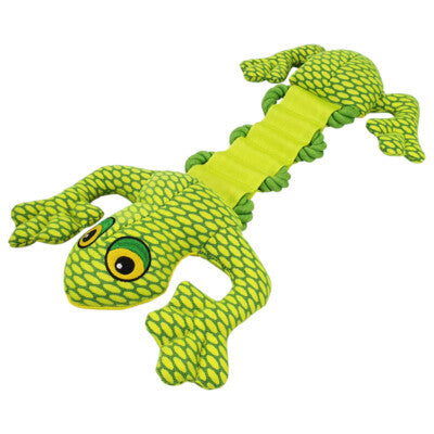 Nobby Hundespielzeug Nylon Frosch 43cm mit Seil quietschend Spielzeug Hund