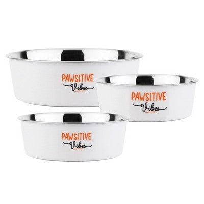 Nobby Hundenapf Pawsitive Vibes weiß rutschfest Napf Hund Futternapf Fressnapf
