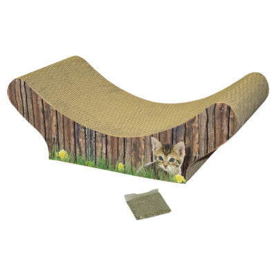 Nobby Kratzbrett Wave aus Karton 47x21x17cm mit Katzenminze Katze Kratzmatte