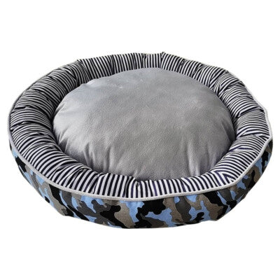 Nobby Komfortbett Donut Elio blau camouflage Flecktarn Kissen Bett Hund Katze