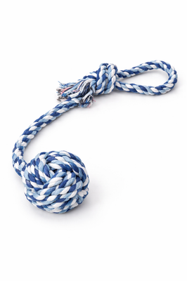Spieltau mit eingeflochtenem Ball Seil  ø 6,5/35 cm  Hundespielzeug Rosa o. Blau