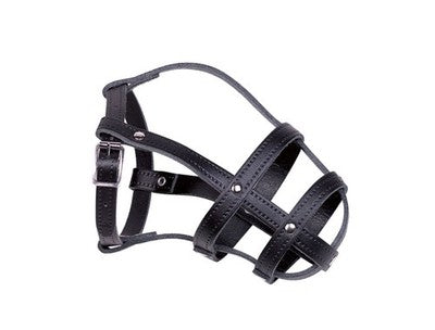 Nobby Leder Maulkorb Schwarz verstellbar leicht XS-XL Hundemaulkorb Hund