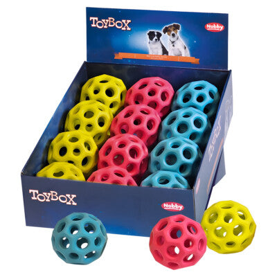 Nobby Hundespielzeug Gitterball Ball Ø 10cm aus Vollgummi Denta Spielzeug Hund