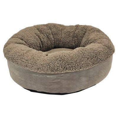 Nobby Komfortbett Donut Teddy taupe Plüsch Kuschelplatz Kissen Bett Katze Hund