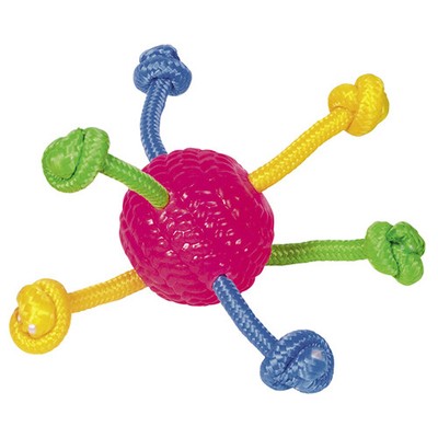 Nobby TPR Ball mit Seilen 8cm robust schwimmt Hundespielzeug Spielzeug Hund