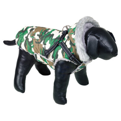 Nobby Hundemantel Polar 2 in 1 camouflage tarn Mantel mit Geschirr Jacke Hund
