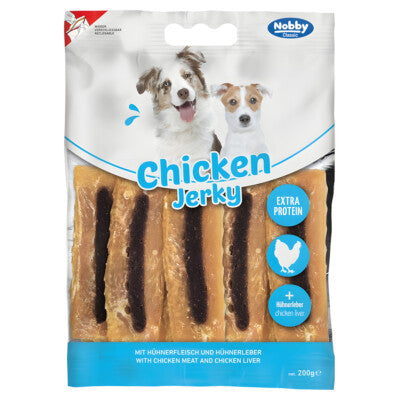 Nobby CLASSIC Chicken Jerky with Liver 200g Huhn mit Leber Leckerli Snack Hund