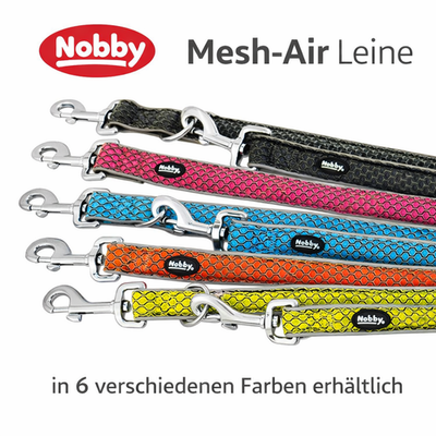 Nobby Leine MESH AIR 120 cm - 20/25/32 mm breit - Nylon Meshgewebe Hundeleine