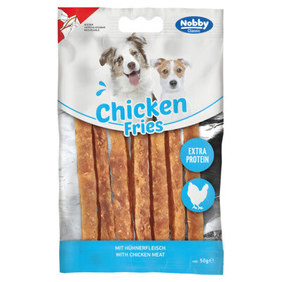 Nobby CLASSIC Chicken Fries 50g Pommes Hähnchen Protein Leckerli Snack Hund