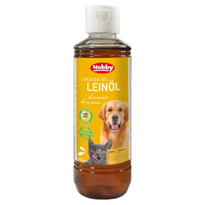 Nobby Leinöl 250ml natürlich Omega 3 Omega 6 Ergänzungsfuttermittel Hund Katze