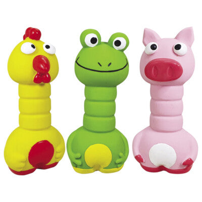 Nobby Latex Tierfigur 12,5cm quietschend Hahn Frosch Schwein Hundespielzeug Hund