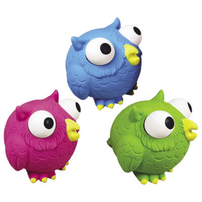 Nobby Hundespielzeug Eule Pop Out 8,5cm Latex quietschend Spielzeug Hund