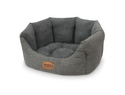 Nobby Hundebett oval Josi grau Mikrofaser waschbar Bett Kuschelbett Hund Katze