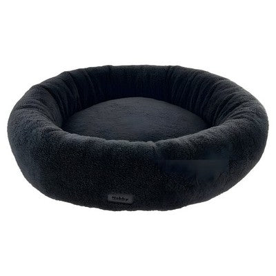 Nobby Hunde Komfortbett Donut Jella Dunkelgrau Plüsch Bett Hundebett Katzenbett