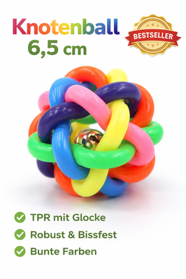 Hundespielzeug Katzenspielzeug - Ball TPR Gummi Knotenball  mit Glocke