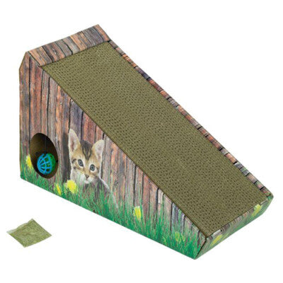 Nobby Kratzbrett aus Karton 47x20x26 cm mit Katzenminze Katzen Kratzmatte