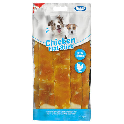 Nobby CLASSIC Chicken Flat Stick 250g Stripes Hähnchen Leckerlie Snack Hund