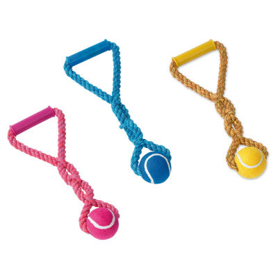 Nobby Spielseil mit Tennisball 33cm Ball Tau Hundespielzeug Spielzeug Denta Hund