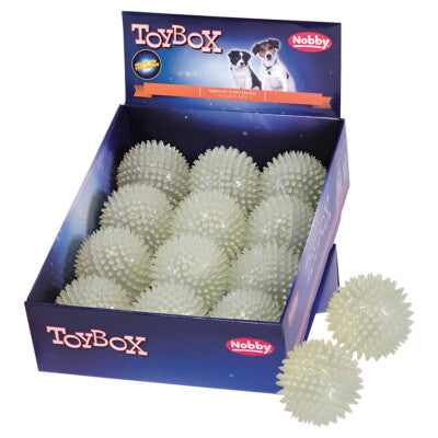 Nobby Hundespielzeug Noppenball Glowing TPR 9cm Ball leuchtend quietschend Hund