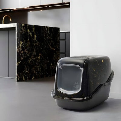 Nobby SAVIC Katzentoilette Nestor 56x39cm schwarz/gold Toilette Klo Katze