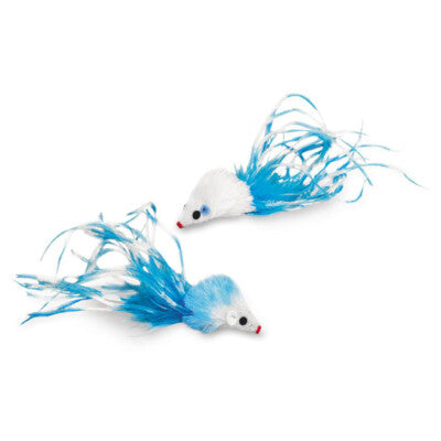 Nobby Plüsch Maus mit Katzenminze 2er Pack Katze 5cm mit Rassel Spielzeug