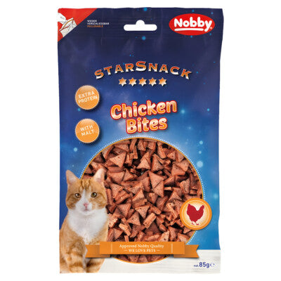Nobby StarSnack Chicken Bites with Malts 85g Huhn mit Malz Leckerli Snack Katze