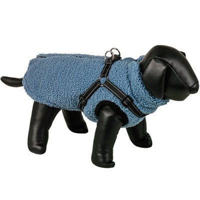 Nobby Hundemantel Plis 2 in 1 blau Teddyfleece inklusive Geschirr Hund Mantel