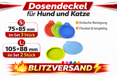Dosendeckel Katzenfutter Hundefutter Dosen Deckel Set Kunststoff Silikon SET