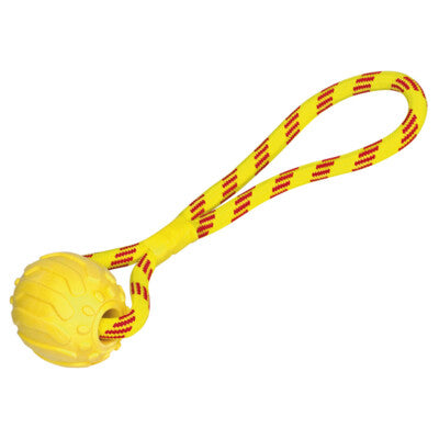 Nobby TPR Schaumball mit Seil 37cm Ball schwimmt Hundespielzeug Spielzeug Hund
