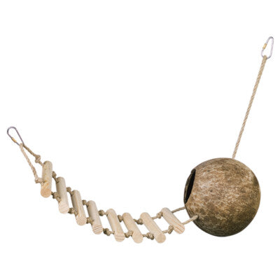 Nobby Kokosnuss-Haus mit Leiter Nagerhaus Vogelhaus Nest Nagetiere Vögel