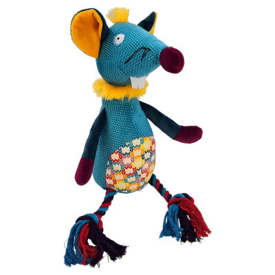 Nobby Plüsch Hundespielzeug Maus mit Seil 41cm quietschend Spielzeug Hund